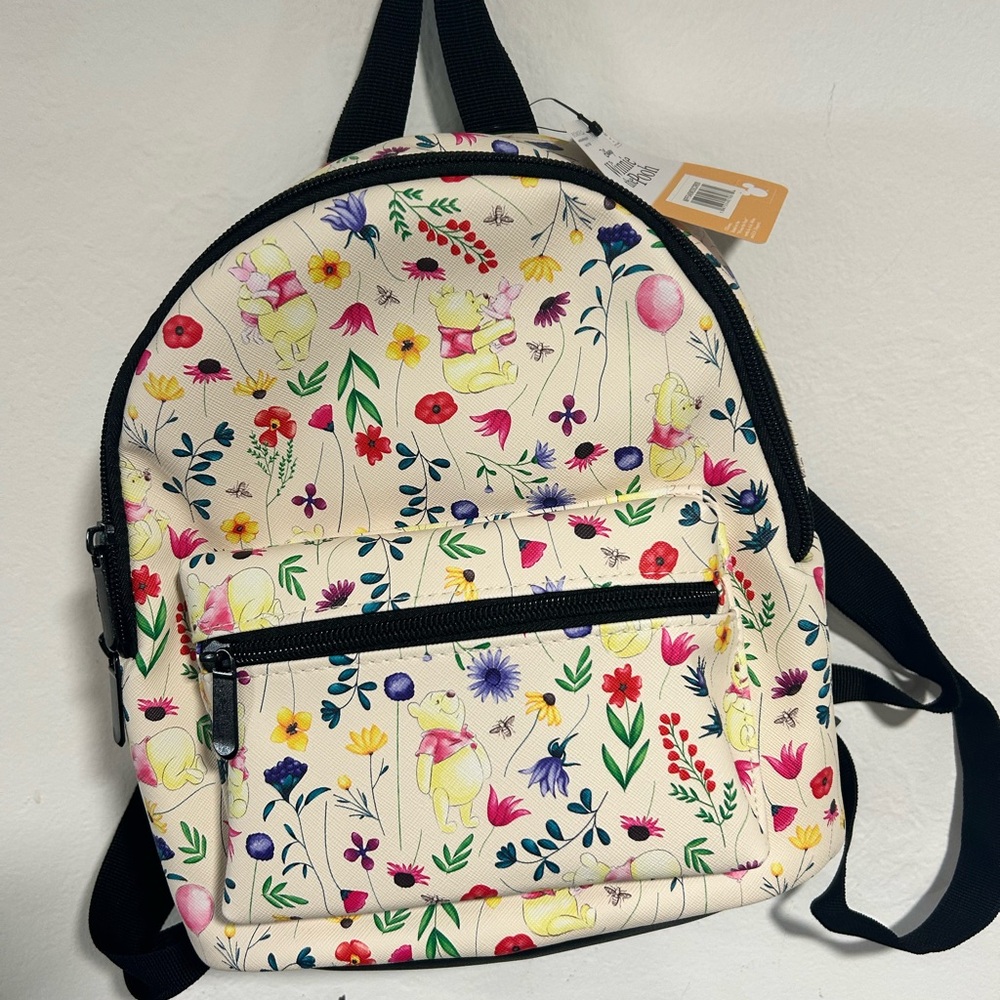 NWT Disney Winnie the Pooh & Piglet Floral Mini Backpack 5”X9”X11”